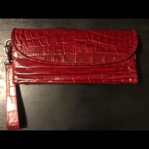 NWOT Burgundy Leather Wristlet